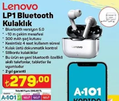 LENOVO LP1 BLUETOOTH KULAKLIK LENOVO LP1 BLUETOOTH KULAKLIK